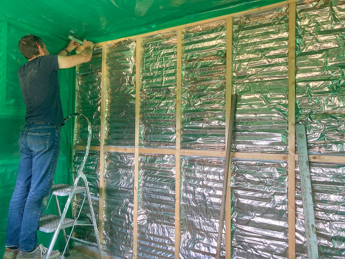 Insulating the bird hide