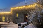 Woodpecker cottage in snow