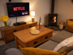 Cosy Living Room with log fire and Smart TV
